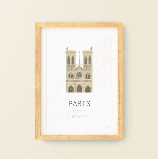 Affiche ville Paris - Affiche France - Lettres et Plume